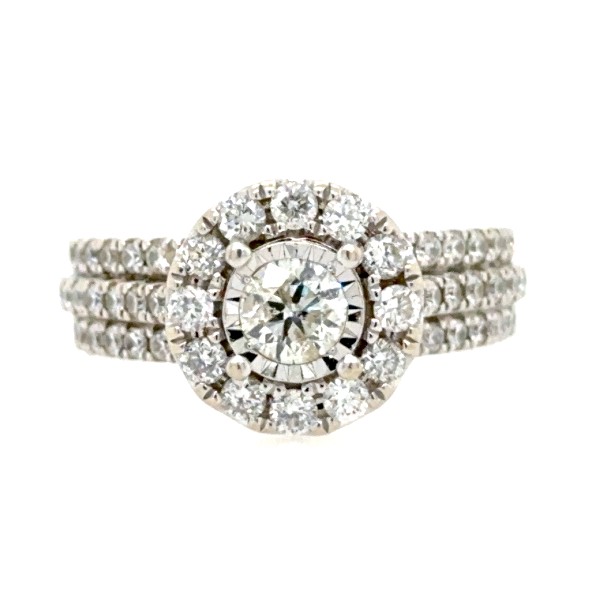1 CTW Halo Diamond Engagement Ring